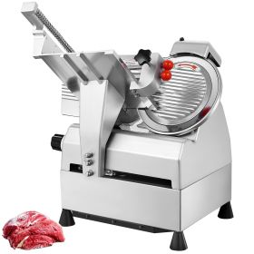 VEVOR Automatic Meat Slicer, 540W Deli Slicer, 2 PCS 10" Stainless Steel Removable Blade, 0-15mm Adjustable Thickness, Child Lock Protection