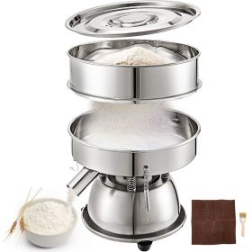 VEVOR Automatic Sieve Shaker Included 40 Mesh + 60 Mesh Flour Sifter Electric Vibrating Sieve Machine 110V 50W Sifter Shaker Machine 1150 r/min for Fl