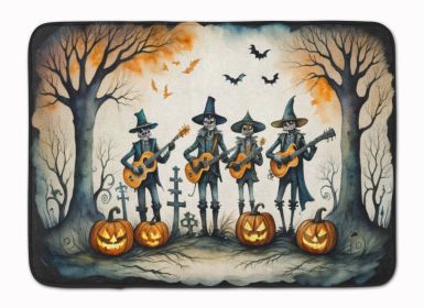 Mariachi Skeleton Band Spooky Halloween Memory Foam Kitchen Mat Machine Washable Anti-Fatigue Mat Cushion Comfort Bath Mat or Kitchen Rug