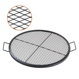 VEVOR X-Marks Fire Pit Grill Grate, Round Cooking Grate, Heavy Duty Steel Campfire BBQ Grill Grid with Handle and Support X Wire (Shape: Round, size: 30 inches)