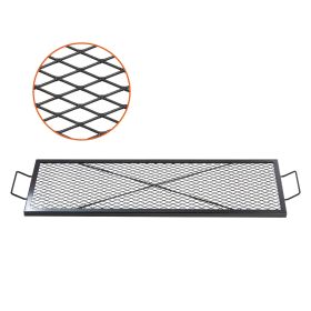 VEVOR X-Marks Fire Pit Grill Grate, Rectangle Cooking Grate, Heavy Duty Steel Campfire BBQ Grill Grid with Handle & Support X Wire (size: 44 x 15 inches)